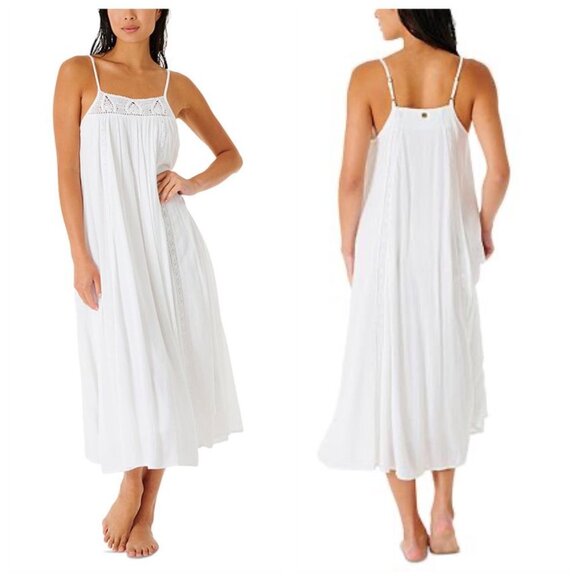 NWT Rip Curl Alira Crochet-Trim Maxi Dress - White, Size X Small - Picture 7 of 7